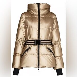 Goldbergh Snowmass Ski Jacket Coat Gold Black US 10 Waterproof Down